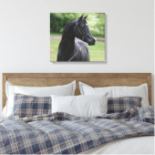 ブラックアラビアンスタリオン キャンバスプリント (インサイチュ (寝室))