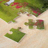 ブラックアラビアンホースイン春メドウ ジグソーパズル (側面)