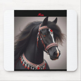 ブラックアラビアンホースポートレート マウスパッド