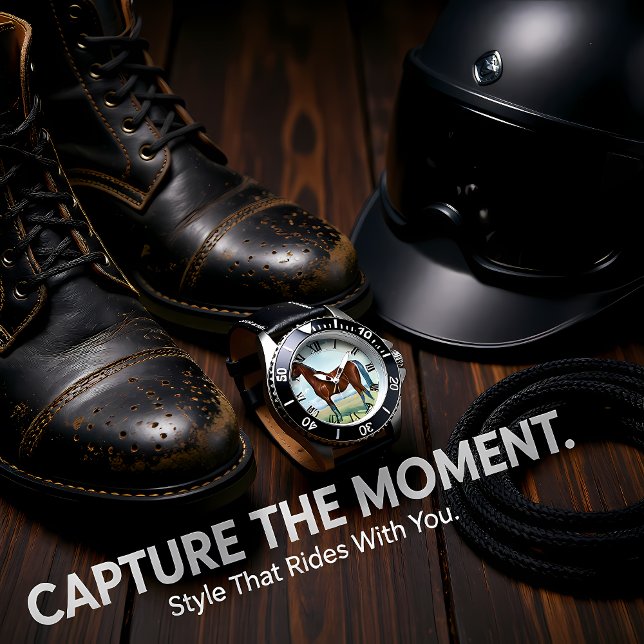 ブラックアラビアンホース 腕時計 (クリエイターアップロード済み)