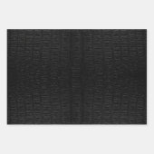 ブラックアリゲータースキンプリント新規 ラッピングペーパーシート (正面)