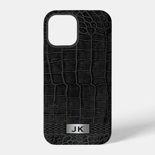ブラックアリゲーター柄 iPhoneケース (裏面)