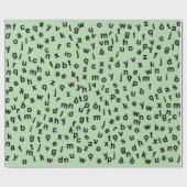 ブラックアルファベットレターデザイン ラッピングペーパー (フラット)