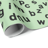 ブラックアルファベットレターデザイン ラッピングペーパー (ロールコーナー)