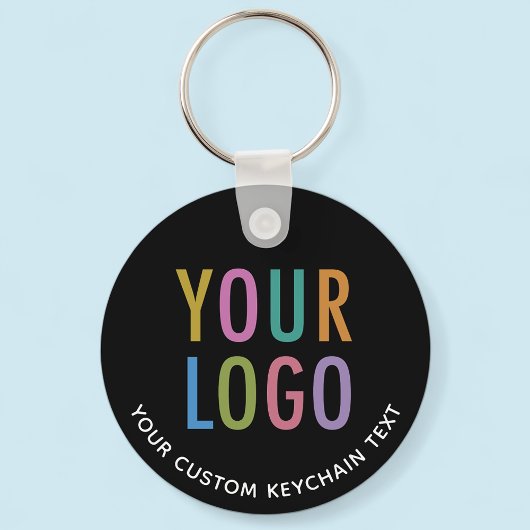 ブラックアルミキーチェカスタムーン事業ロゴラウンド キーホルダー