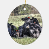 ブラックアンガスウシクリスマスオーナメント セラミックオーナメント (左)