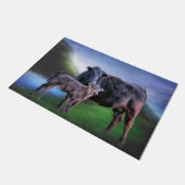 ブラックアンガスカウアンドカーフ ドアマット (アングル)