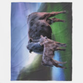 ブラックアンガスカウアンドカーフ フリースブランケット (正面)