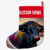 ブラックアンガスブルウィンター ラージクリスマスストッキング (裏面)