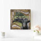 ブラックアンガス スクエア壁時計 (ホーム)