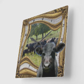 ブラックアンガス スクエア壁時計 (傾斜)