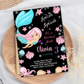 ブラックアンダーザシーマーメイド誕生日招待状 招待状