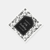 ブラックアンティークチノイスリーバースデーパーティー スタンダードカクテルナプキン (角)