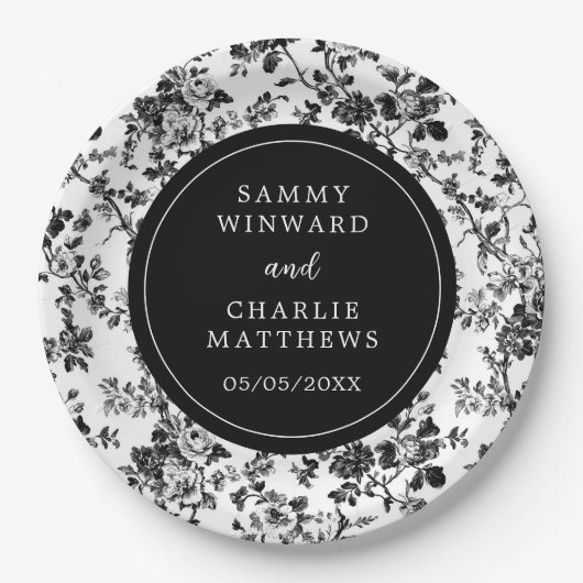 ブラックアンティークチノ結婚イスリー ペーパープレート (正面)