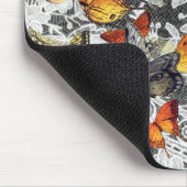 ブラックアンティークレース模様マウスパッド マウスパッド (コーナー)