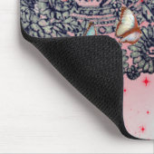 ブラックアンティークレース模様マウスパッド マウスパッド (コーナー)