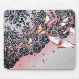 ブラックアンティークレース模様マウスパッド マウスパッド