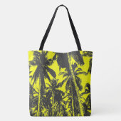 ブラックアンドイエローパームツリーズデザイン トートバッグ (裏面)