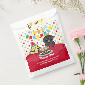 ブラックアンドイエローラブラドールドッグ誕生日 フェイバーバッグ (封をした状態)