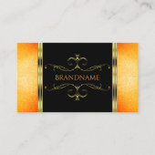 ブラックアンドオレンジグリッターゴールデン華美オーナメント 名刺 (正面)