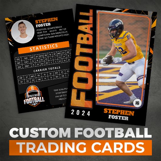 ブラックアンドオレンジサッカーのトレーディングカードカスタムプレーヤー コーリングカード