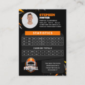 ブラックアンドオレンジサッカーのトレーディングカードカスタムプレーヤー コーリングカード (裏面)