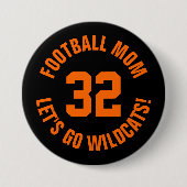 ブラックアンドオレンジサッカーママージャージー番号 缶バッジ (正面)