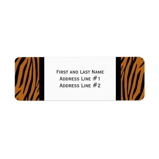 ブラックアンドオレンジタイガーストライプ住所 シール (正面)