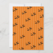 ブラックアンドオレンジハモダンウス幽霊のよく出るハロウィーン 招待状 (裏面)