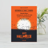 ブラックアンドオレンジハローウィンパーティ招待状 招待状 (スタンド正面)