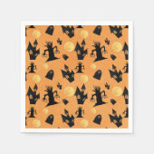 ブラックアンドオレンジハ幽霊のよく出るウスハローウィンパーティ スタンダードカクテルナプキン (正面)