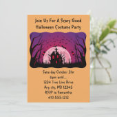 ブラックアンドオレンジホラーハウスハローウィンパーティ 招待状 (スタンド正面)