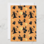 ブラックアンドオレンジホラーハウスハローウィンパーティ 招待状 (裏面)