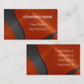 ブラックアンドオレンジラグジュアリーメタル2 名刺 (正面/裏面)