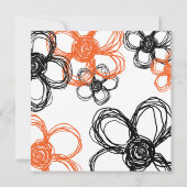 ブラックアンドオレンジワイルドフラワーズ結婚式招待状 招待状 (裏面)