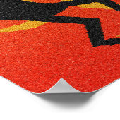 ブラックアンドオレンジ南西ココペリ部族の太陽 ポスター (角)