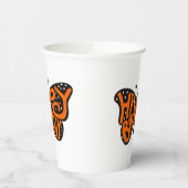 ブラックアンドオレンジ(昆虫)オオカバマダラ、モナークバタフライハッピーバースデー 紙コップ (左)