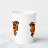 ブラックアンドオレンジ(昆虫)オオカバマダラ、モナークバタフライハッピーバースデー 紙コップ (右)