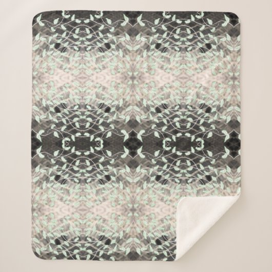 ブラックアンドクリームストライプ シェルパブランケット (正面)