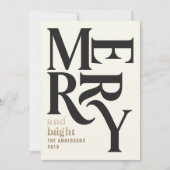 ブラックアンドクリームヴィンテージメリークリツマス 案内状 (正面)