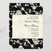 ブラックアンドクリーム結婚式招待状 招待状 (正面/裏面)