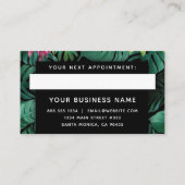 ブラックアンドグリーンジャングルモダンエレガントプロフェッショナル 予約カード (裏面)