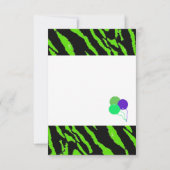 ブラックアンドグリーンタイガーパターン誕生日招待状 招待状 (裏面)