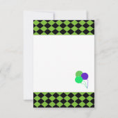 ブラックアンドグリーンダイヤモンド誕生日招待状 招待状 (裏面)