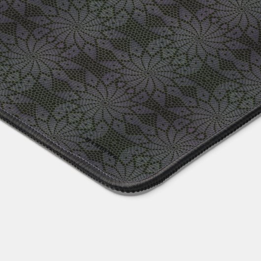 ブラックアンドグレークロチェットルックデザインデスクマットハムbwg デスクマット (コーナー)