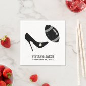 ブラックアンドグレーサッカーカスタムウェディングナプキン スタンダードカクテルナプキン (インサイチュ)