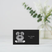 ブラックアンドグレーシュナウザー 名刺 (スタンド正面)