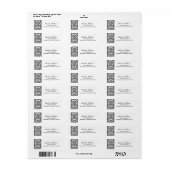 ブラックアンドグレーダマスク差出人住所 ラベル (フルシート)