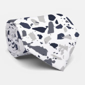 ブラックアンドグレーテラッツォ抽象芸術 ネクタイ (ロール)