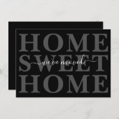 ブラックアンドグレーホームスイートホーム引っ越しました 案内状 (正面/裏面)